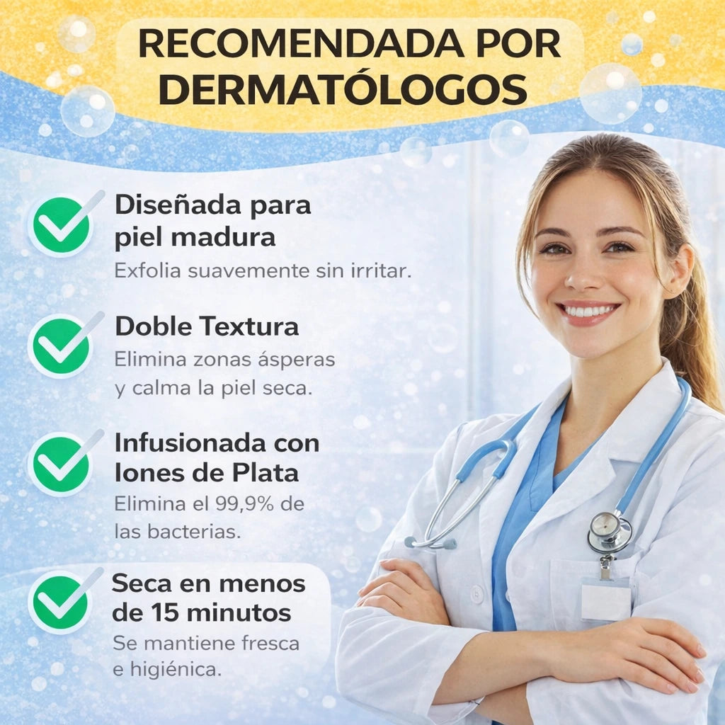 TOALLA EXFOLIANTE ANTIBACTERIANA CLARIA
