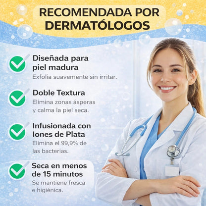 TOALLA EXFOLIANTE ANTIBACTERIANA CLARIA