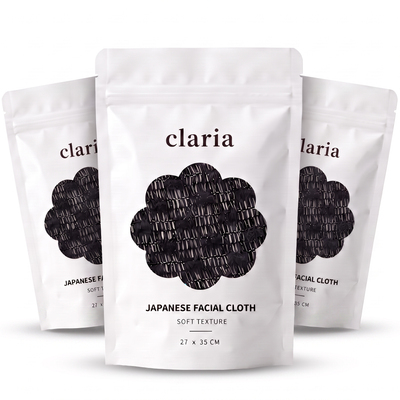 PACK 3 SERVIETTES EXFOLIANTES VISAGE ANTIBACTÉRIENNES CLARIA