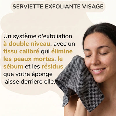 PACK 3 SERVIETTES EXFOLIANTES VISAGE ANTIBACTÉRIENNES CLARIA