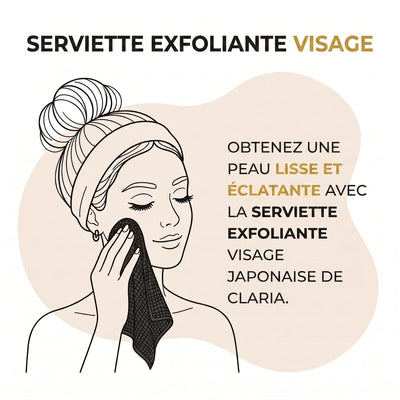 PACK 3 SERVIETTES EXFOLIANTES VISAGE ANTIBACTÉRIENNES CLARIA