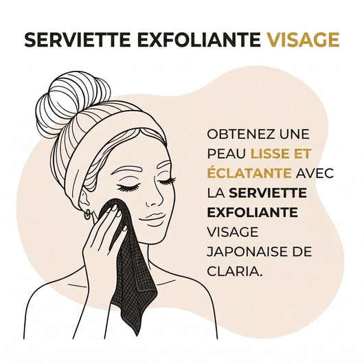 PACK 3 SERVIETTES EXFOLIANTES VISAGE ANTIBACTÉRIENNES CLARIA