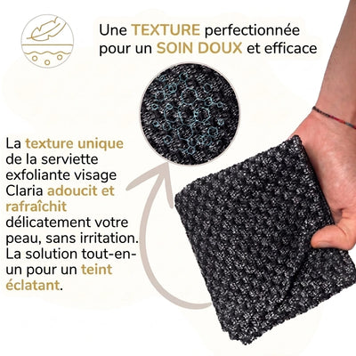 PACK 3 SERVIETTES EXFOLIANTES VISAGE ANTIBACTÉRIENNES CLARIA